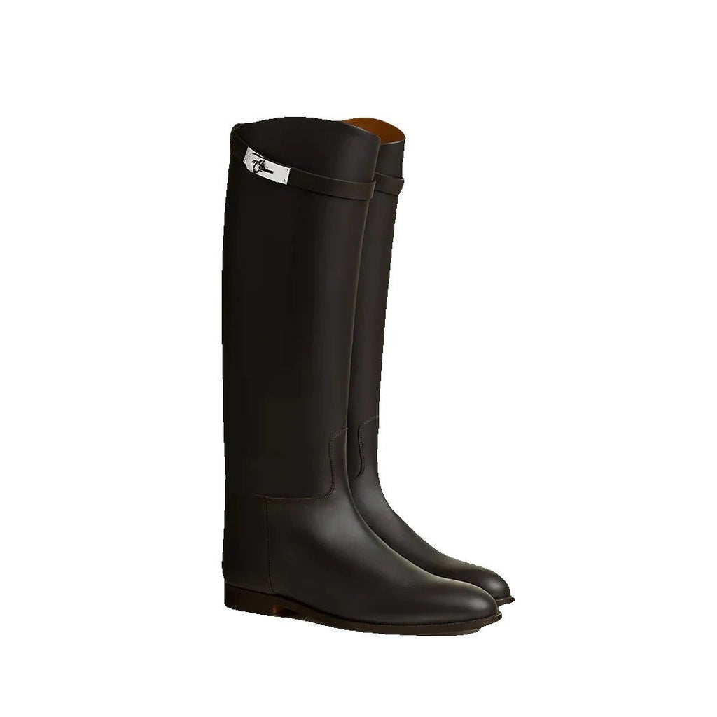 HERMÈS JUMPING BOOT BEIGE BROWN & EBENE