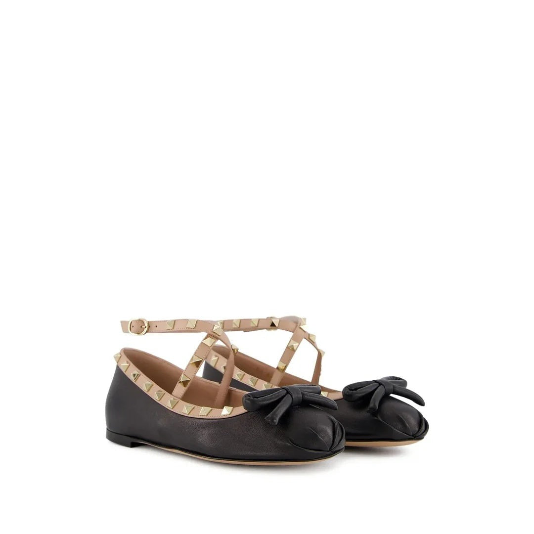 VALENTINO GARAVANI ONDETTE RUBBER BALLERINA BLACK & NUDE