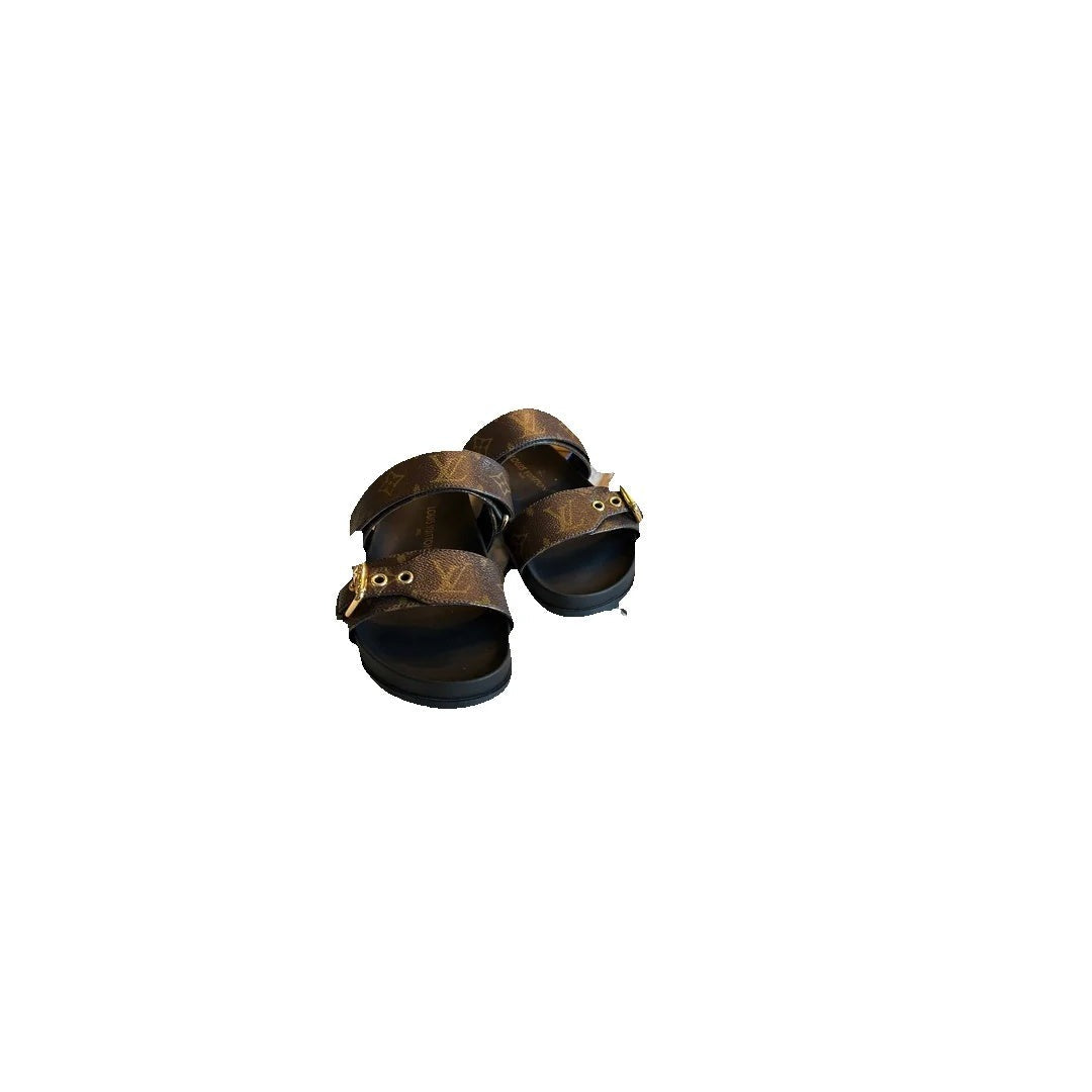LOUIS VUITTON CATOGRAM BOM DIA FLAT MULE BROWN MONOGRAM