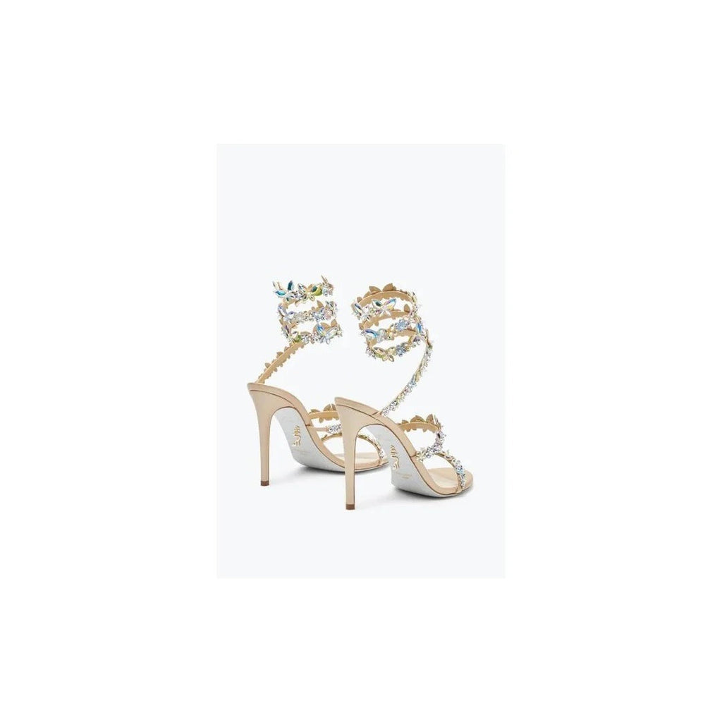RENÉ CAOVILLA EDEN NUDE SANDAL MULTICOLOR & BUTTERFLY