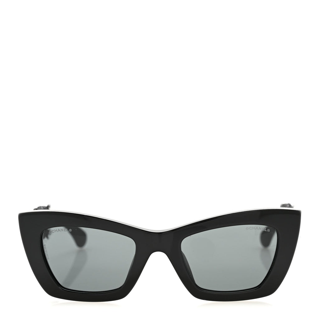 Chanel Cat-Eye Sunglasses — Black – Tweed CC 71550A