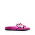 MANOLO BLAHNIK CRYSTAL-EMBELLISHED SATIN MULES PINK
