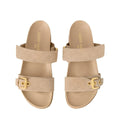 LOUIS VUITTON MONOGRAM DENIM BOM DIA FLAT MULE SANDAL BEIGE