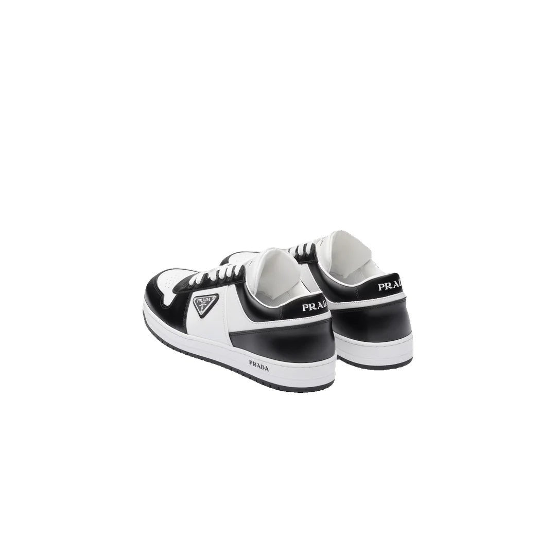 PRADA DOWNTOWN LEATHER SNEAKERS BLACK & WHITE