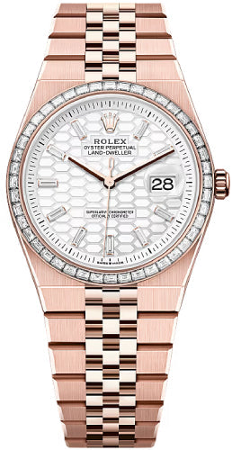 rolex-land-dweller-36-everose-gold-intense-white-honeycomb-motif-baguette-diamonds-set-dial-diamond-set-bezel-flat-jubilee-bracelet-127285tbr-2025