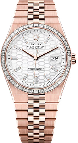 rolex-land-dweller-40-everose-gold-intense-white-honeycomb-motif-baguette-diamonds-set-dial-diamond-set-bezel-flat-jubilee-bracelet-127385tbr-2025