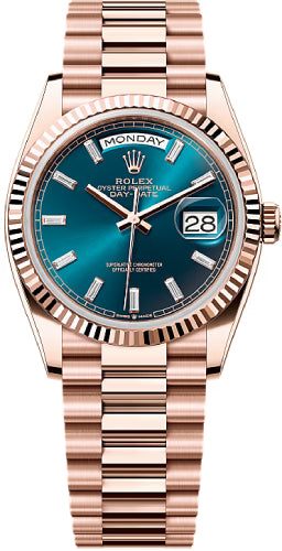 rolex-day-date-36-36mm-blue-green-diamond-set-dial-fluted-bezel-president-bracelet-128235-new-2024-model