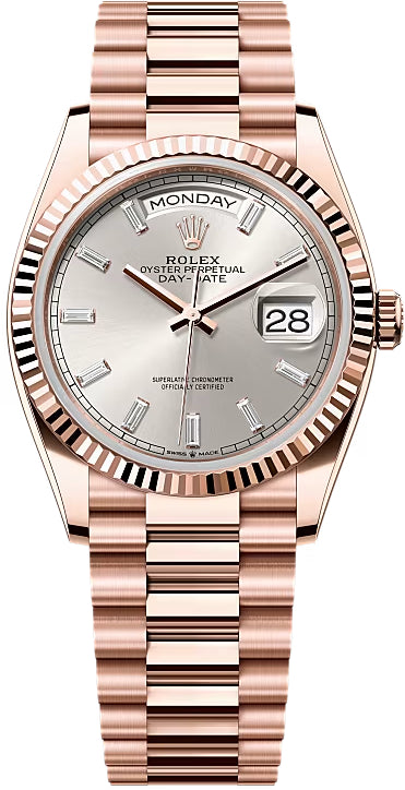 rolex-day-date-36-36mm-silver-diamond-set-dial-fluted-bezel-president-bracelet-128235-new-2024-model