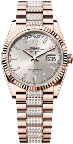 rolex-day-date-36-36mm-silver-diamond-set-dial-fluted-bezel-president-bracelet-128235-new-2024-model-1