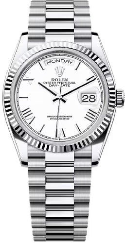 rolex-day-date-36-36mm-white-dial-fluted-bezel-president-bracelet-128236-new-2024-model
