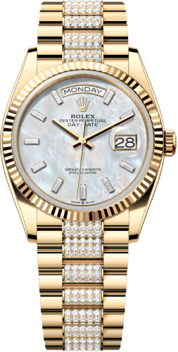 rolex-day-date-36-36mm-white-mop-diamond-set-dial-fluted-bezel-with-diamond-set-president-bracelet-128238-new-2024-model