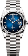 rolex-day-date-36-36mm-blue-ombre-roman-dial-fluted-bezel-president-bracelet-128239-new-2024-model