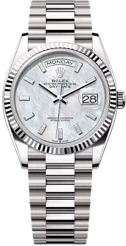 rolex-day-date-36-36mm-white-mop-diamond-set-dial-fluted-bezel-president-bracelet-128239-new-2024-model