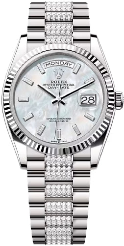 rolex-day-date-36-36mm-white-mop-diamond-set-dial-fluted-bezel-with-diamond-set-president-bracelet-128239-new-2024-model
