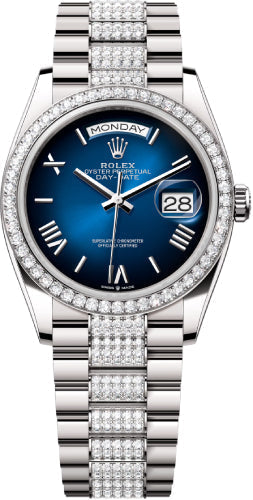 rolex-day-date-36-36mm-blue-ombre-roman-dial-diamond-set-bezel-with-diamond-set-president-bracelet-128349rbr-new-2024-model