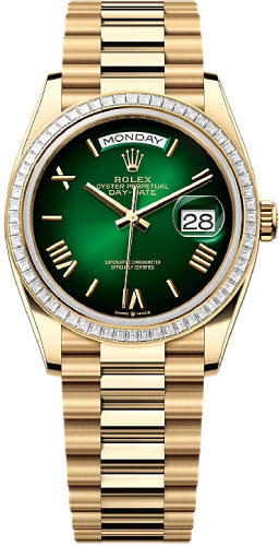 rolex-day-date-36-36mm-green-ombre-roman-dial-diamond-set-bezel-president-bracelet-128398tbr-new-2024-model