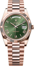 rolex-day-date-40-40mm-slate-olive-green-roman-dial-fluted-bezel-president-bracelet-228235-new-2024-model