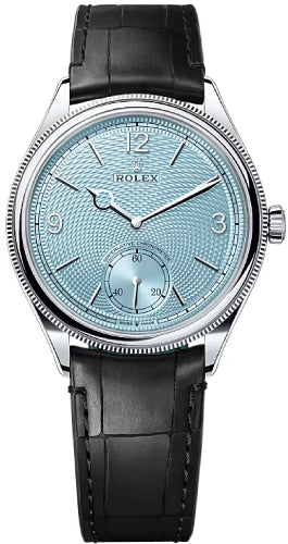 rolex-1908-39mm-ice-blue-dial-divided-bezel-matt-black-alligator-leather-strap-52506-new-2024-model