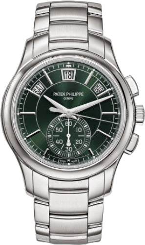 patek-philippe-complications-flyback-chronograph-annual-calendar-stainless-steel-olive-green-dial-5905-1a-001